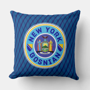 New York Bosnian American Throw Pillow