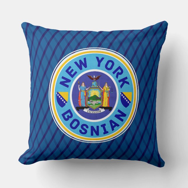 New York Bosnian American  Throw Pillow (Front)