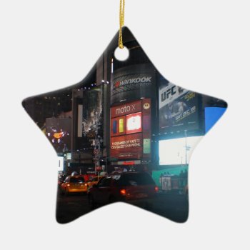 New York Broadway At Night Ceramic Ornament by ItsAllAboutBass at Zazzle