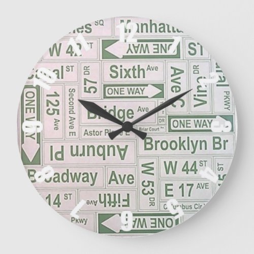 New York Broadway Brooklyn Bridge Customized Large Clock