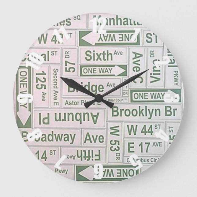 New York Broadway Brooklyn Bridge Customized Large Clock (Front)