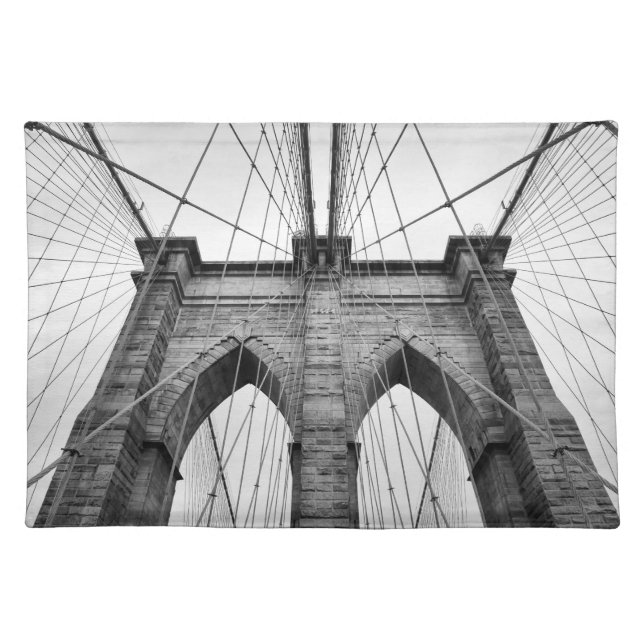 New-York Brooklyn Bridge Closeup Cloth Placemat (Front)