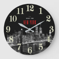 New York Brooklyn Bridge Large Clock