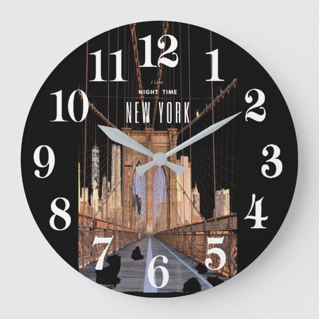 New York Brooklyn Bridge Large Clock (Front)