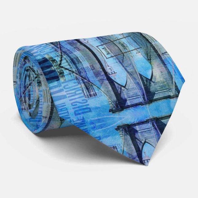 New York Brooklyn Bridge Neck Tie (Rolled)