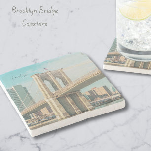 New York Brooklyn Bridge Stone Coaster