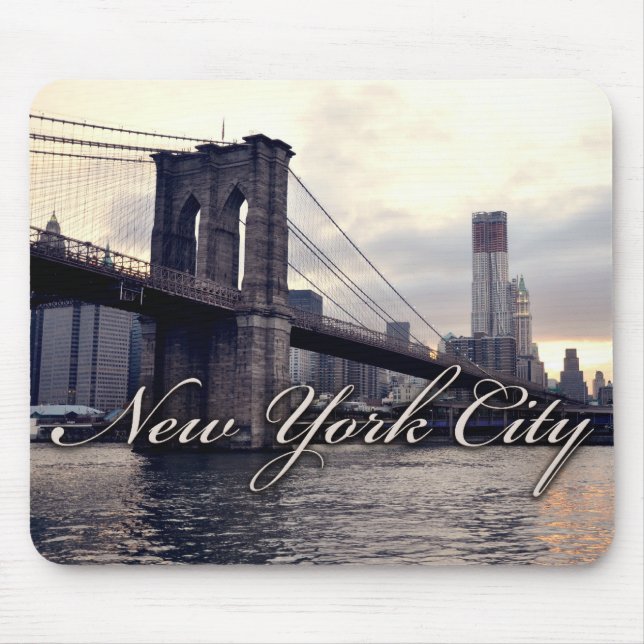 New York Brooklyn Bridge Sunset Mousepad (Front)