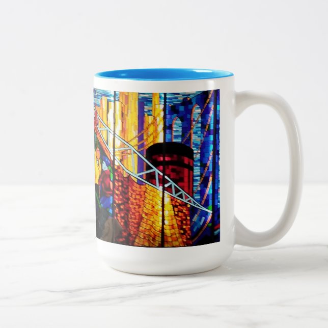 New York Brooklyn Cruise Port Stained Glass Mug (Right)
