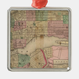 New York, Brooklyn Map by Mitchell Metal Ornament