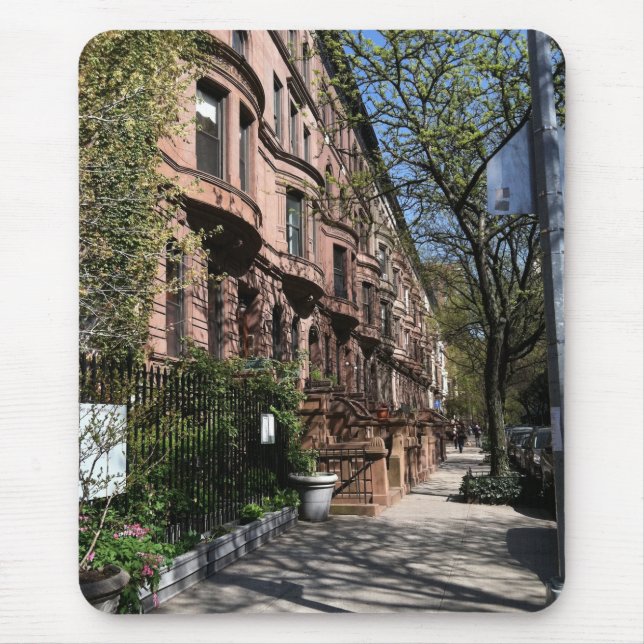 New York Brownstones Upper West Side Buildings NYC Mouse Pad (Front)