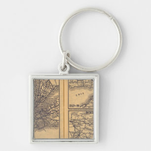 New York, Buffalo, Boston Keychain