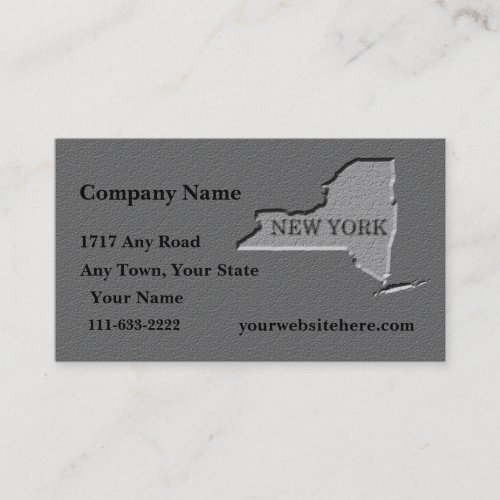 New York Business card  carved stone look