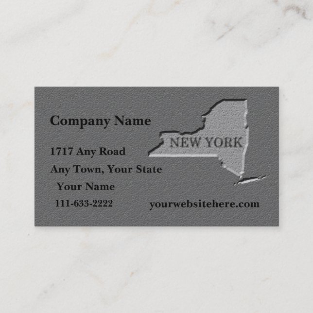 New York Business card  carved stone look (Front)