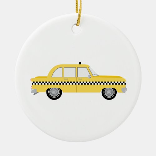 New York Cab Ceramic Ornament