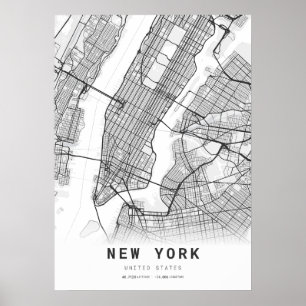 New York Cartography City Map Poster