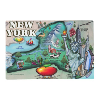 New York Cartoon Map Placemat