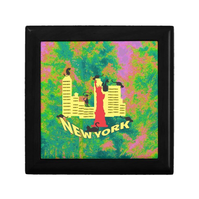 NEW YORK cat Keepsake Box (Front)