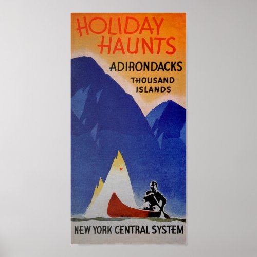 New York Central Adirondacks travel ad Poster