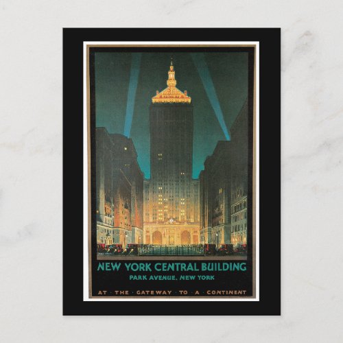 New York Central Building February 1930 Postcard
