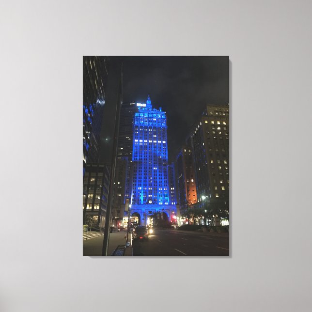 New York Central Building NYC Park Avenue Night Canvas Print (Front)