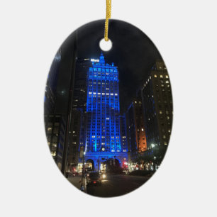 New York Central Building NYC Park Avenue Night Ceramic Ornament