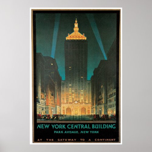 New York Central Building Vintage Poster