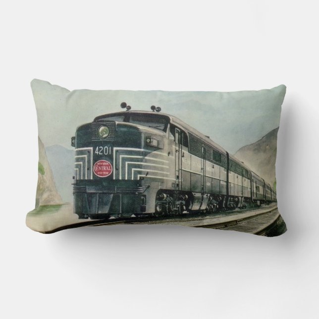 New York Central Diesel Locomotive Lumbar Pillow (Front)