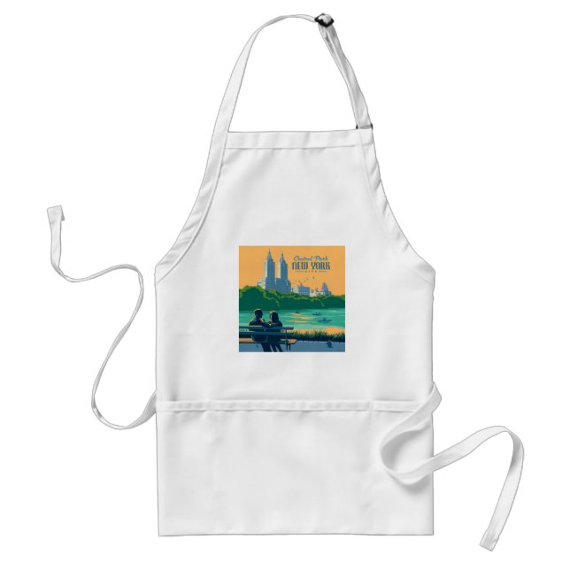 New York Central Park Bench Adult Apron (Front)