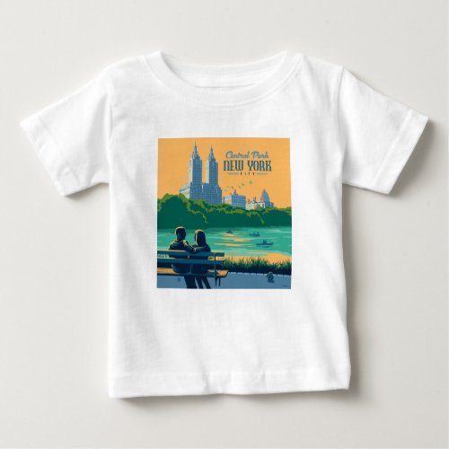New York Central Park Bench Baby T_Shirt
