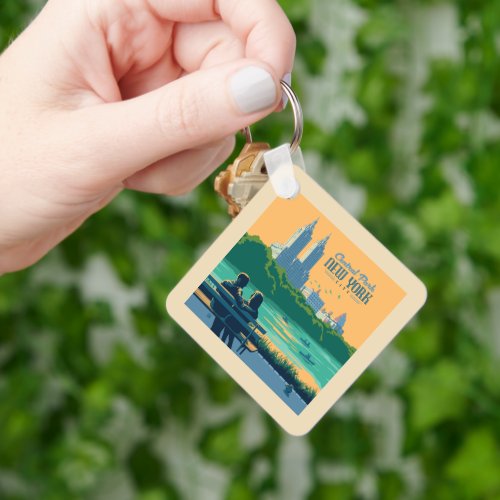 New York Central Park Bench Keychain