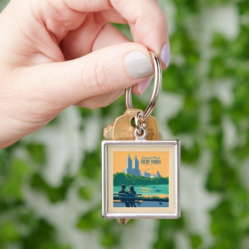 New York Central Park Bench Keychain