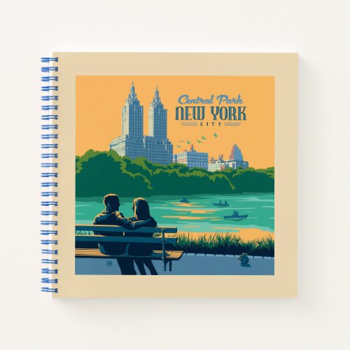 New York Central Park Bench Notebook