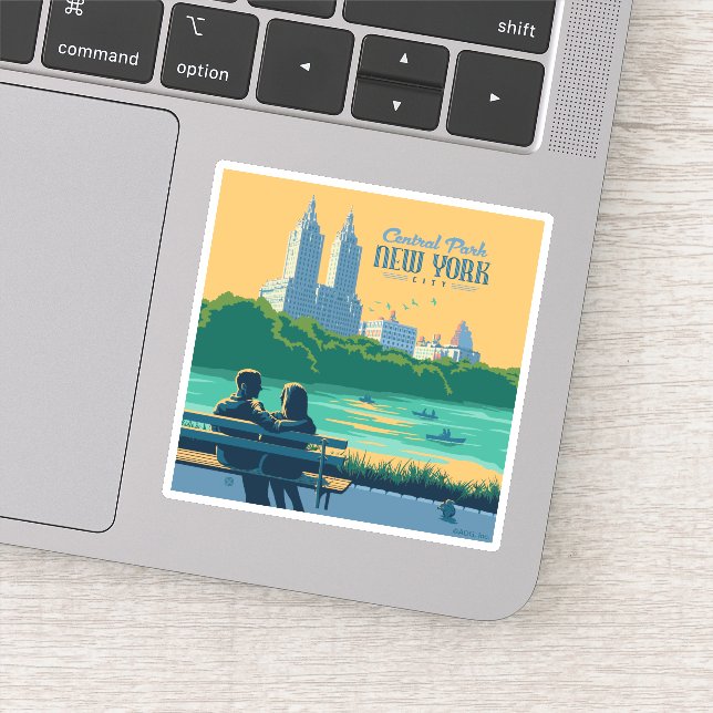 New York Central Park Bench Sticker (Detail)