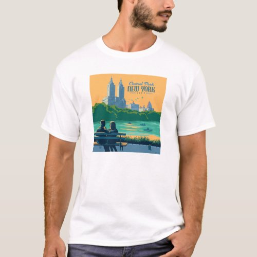 New York Central Park Bench T_Shirt