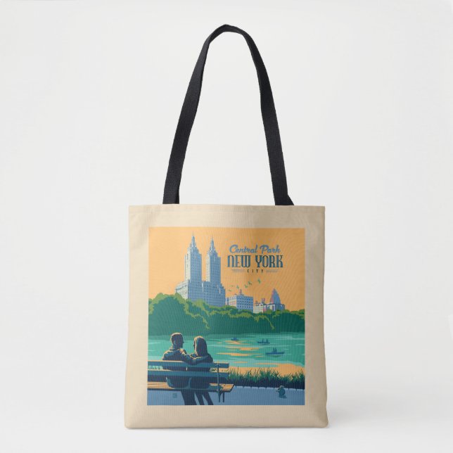 New York Central Park Bench Tote Bag (Front)