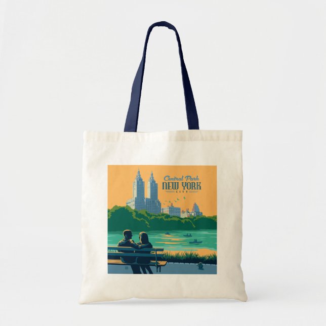 New York Central Park Bench Tote Bag (Front)
