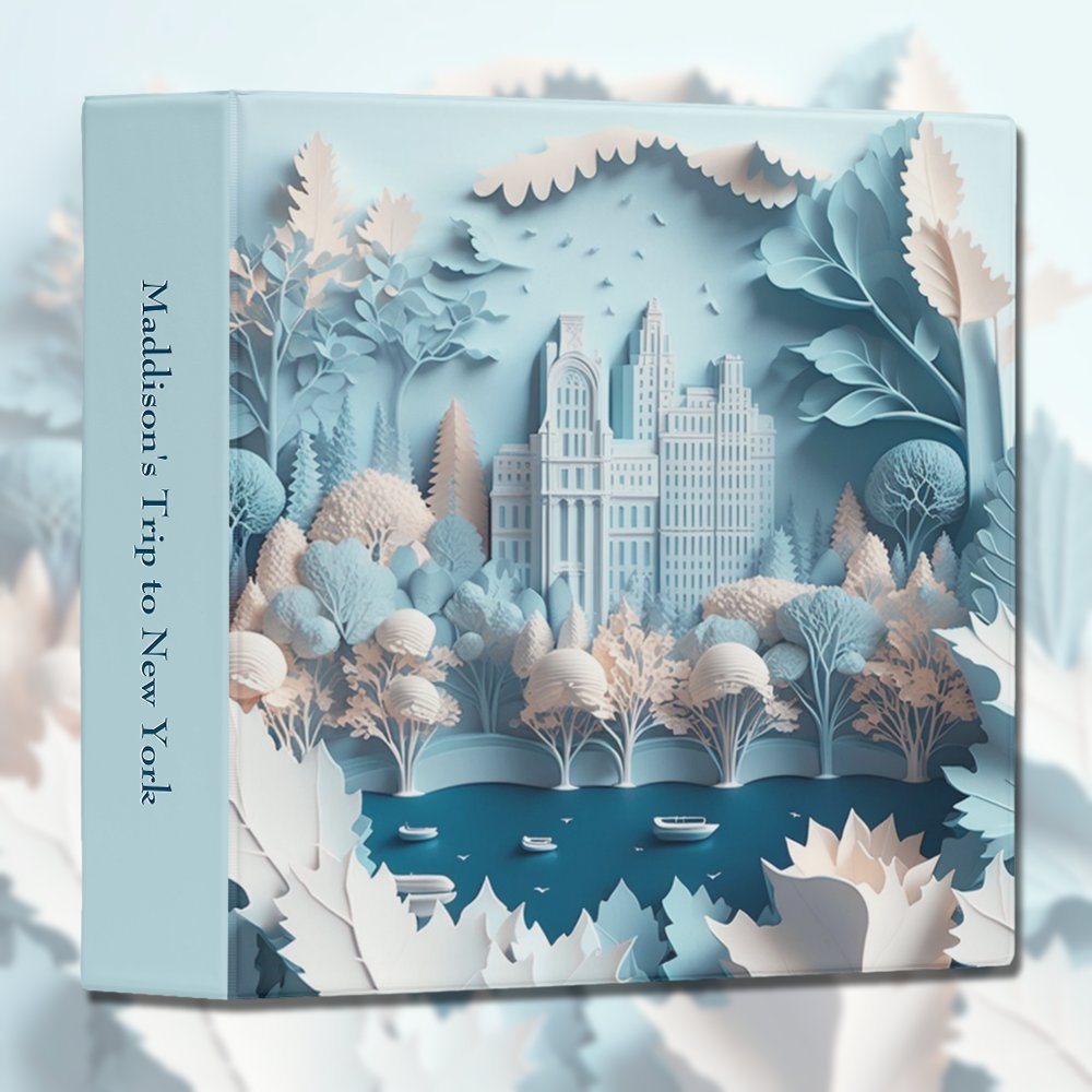 New York Central Park Blue Scrapbook Photo Album 3 Ring Binder
