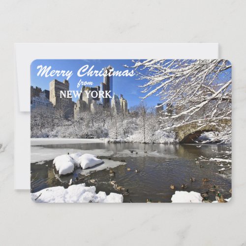 New York Central Park Skyline Christmas Template