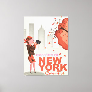 New York Central Park Vintage travel poster Canvas Print