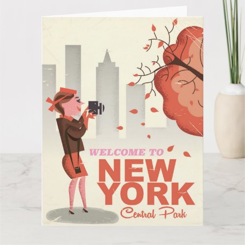 New York Central Park Vintage travel poster Card