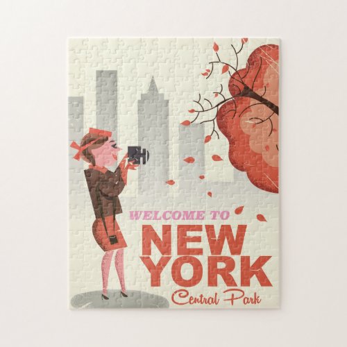 New York Central Park Vintage travel poster Jigsaw Puzzle