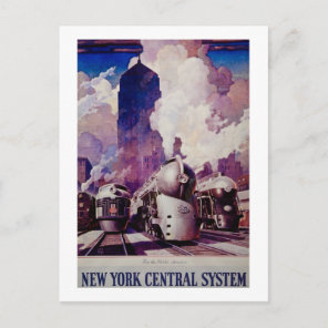 New York Central Railroad Vintage Trains Postcard