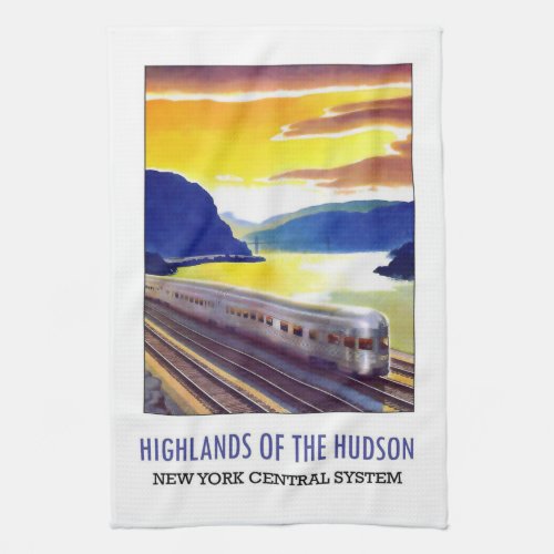 New York Central Train Vintage Image Towel