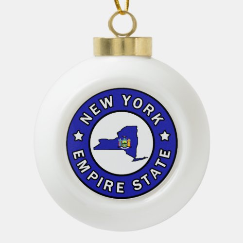 New York Ceramic Ball Christmas Ornament