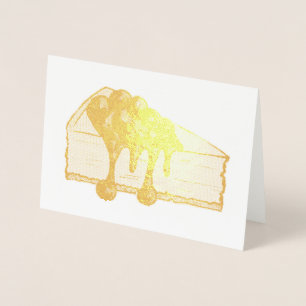 New York Cheesecake Cherry Cheese Cake Slice Food Foil Card
