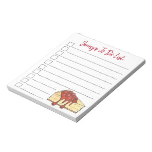 New York Cherry Cheesecake Personalized To Do List Notepad