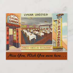 New York, China Garden Restaurant Postcard