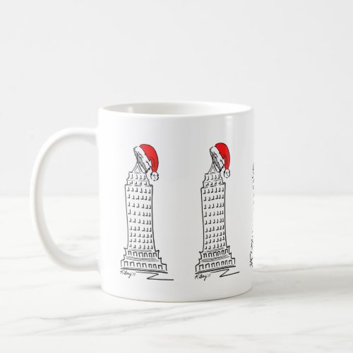 New York Christmas NYC Skyscraper Santa Claus Hat Coffee Mug