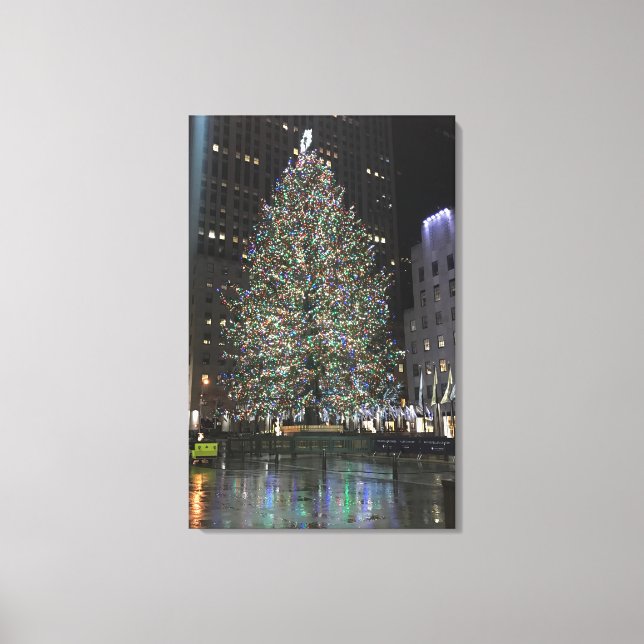 New York Christmas Rockefeller Center Tree NYC Canvas Print (Front)