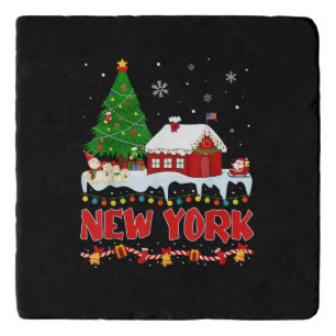 New York Christmas Tree Light Pyjama State of New Trivet
